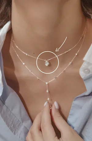 Pandativ “Liberty” picătură din moissanite